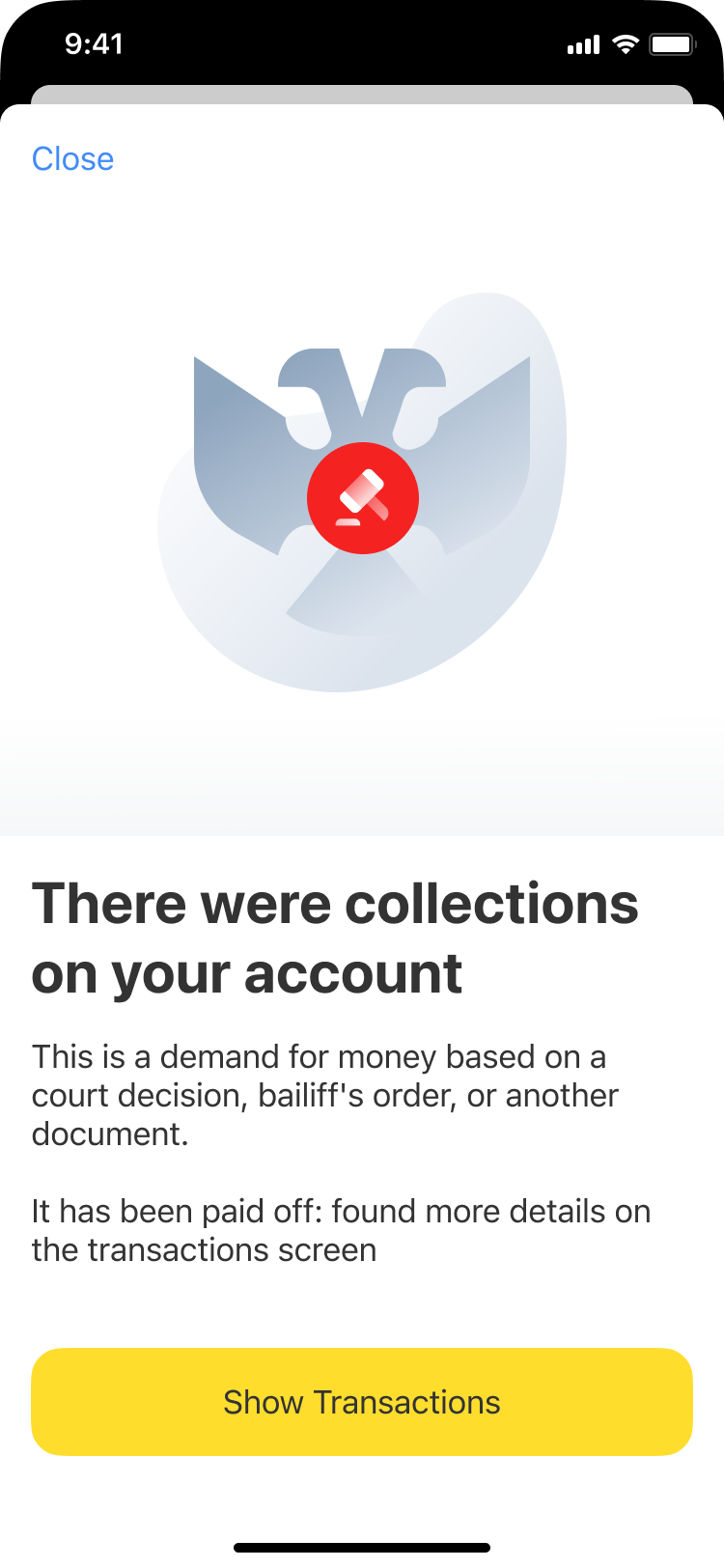 Collections screen