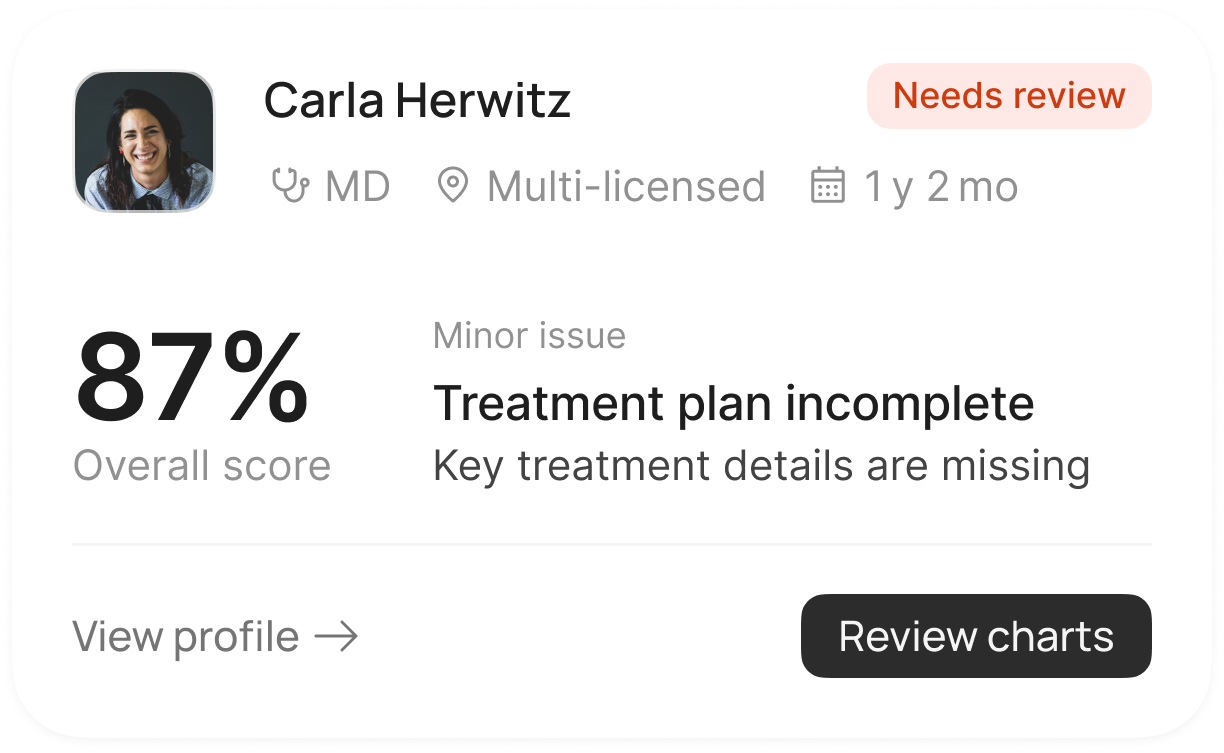 AI Chart Review — provider tile 1