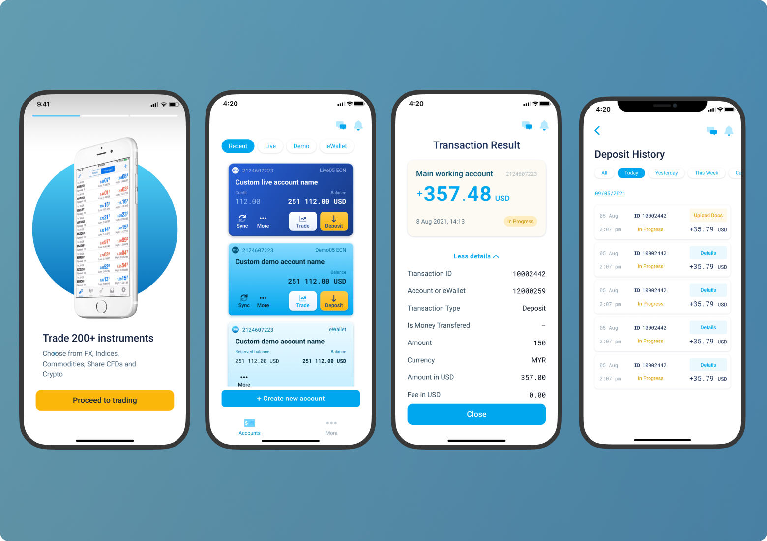 Finstek mobile trading app preview